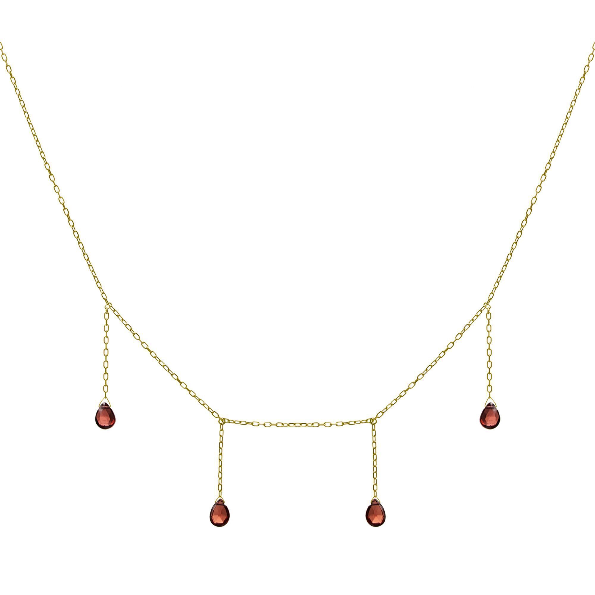 Колье из серебра 925 пробы с гранатами (40)
