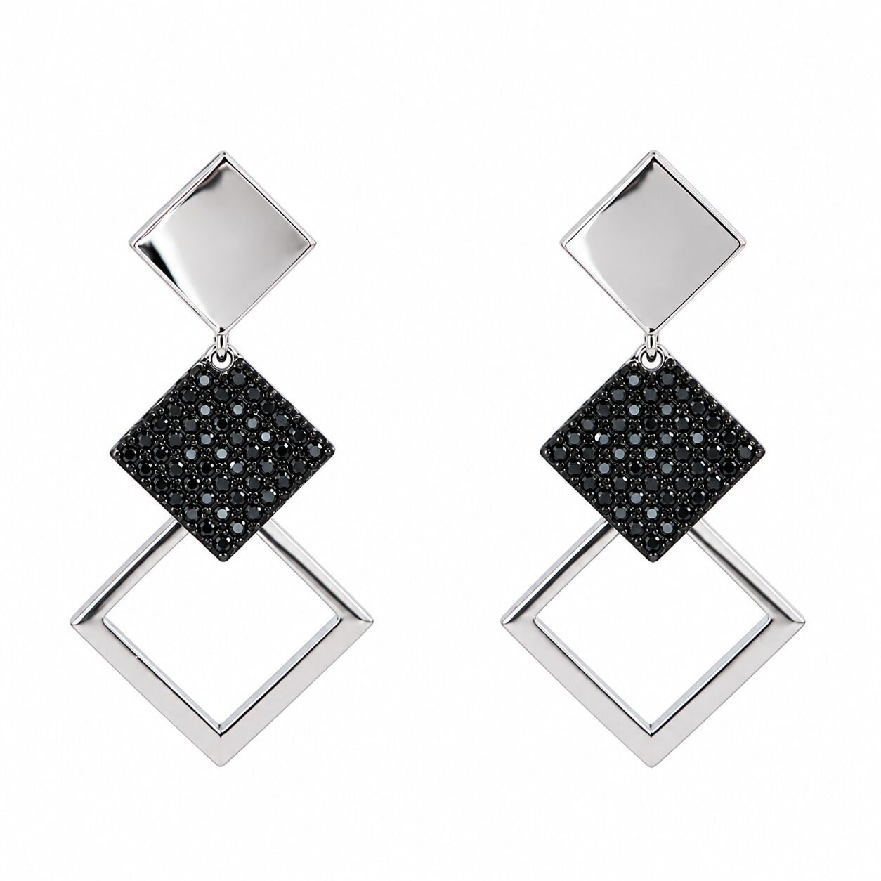 Серьги из серебра 925 пробы с шпинелью