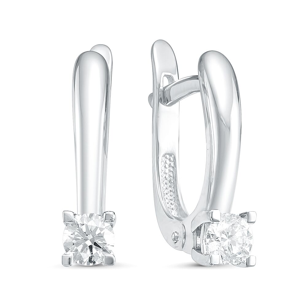 Серьги из белого золота 585 пробы с бриллиантами