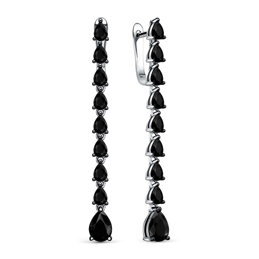 Серьги из серебра 925 пробы с шпинелью