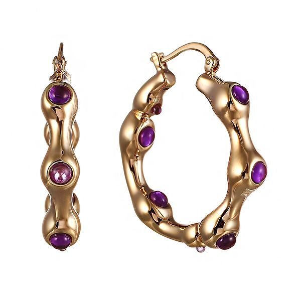 Серьги из серебра 925 пробы с аметистами