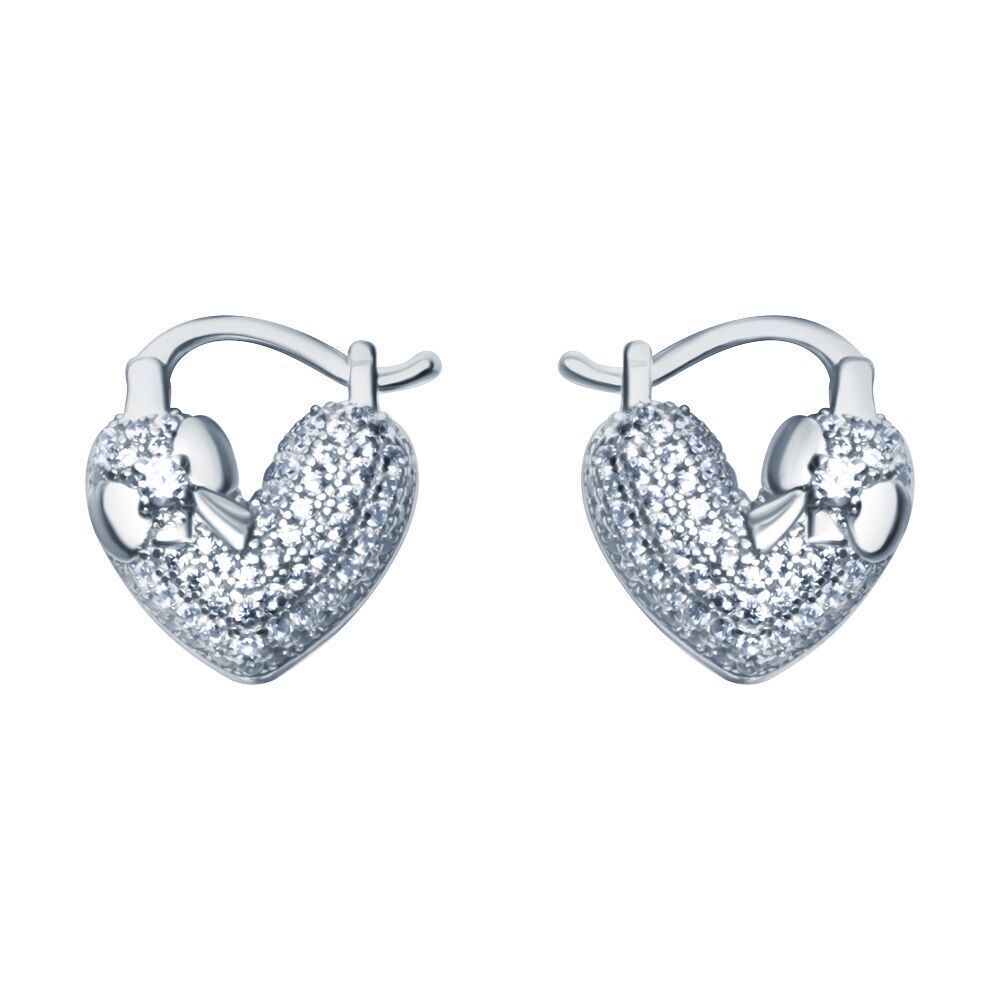 Серьги из серебра 925 пробы с фианитами