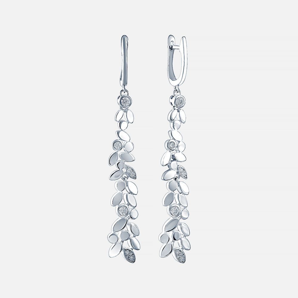 Серьги из серебра 925 пробы с фианитами