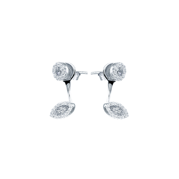 Серьги из серебра 925 пробы с фианитами
