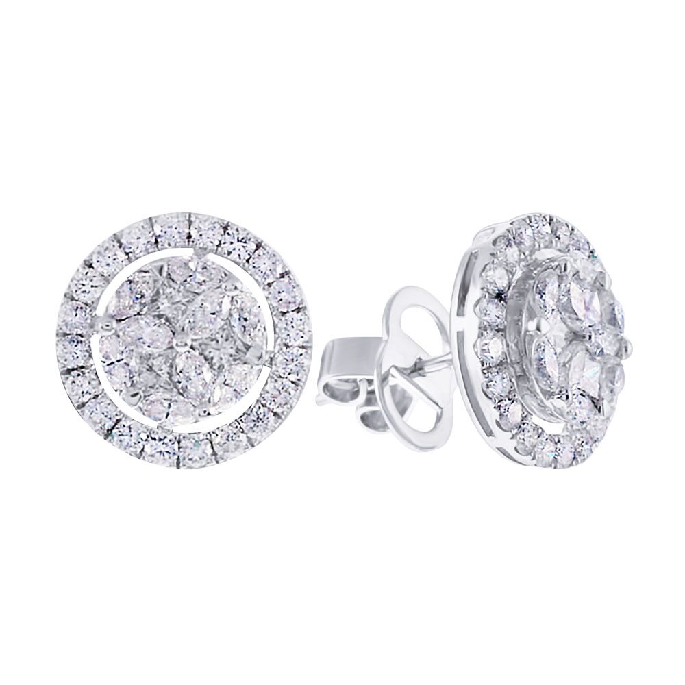 Серьги из белого золота 750 пробы с бриллиантами