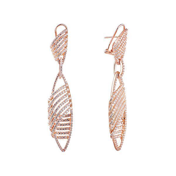 Серьги из серебра 925 пробы с фианитами