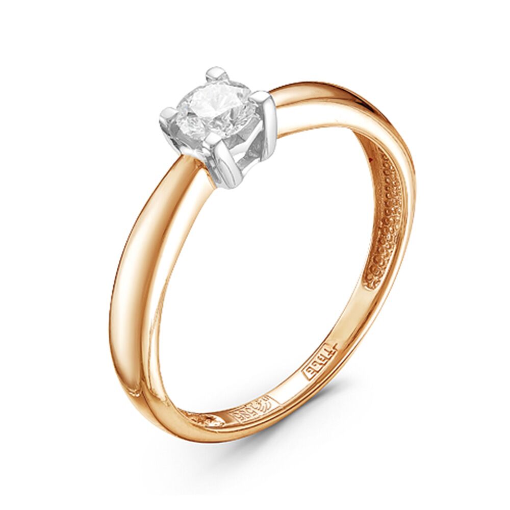 Кольцо из золота 585 пробы и белого золота 585 пробы с бриллиантом