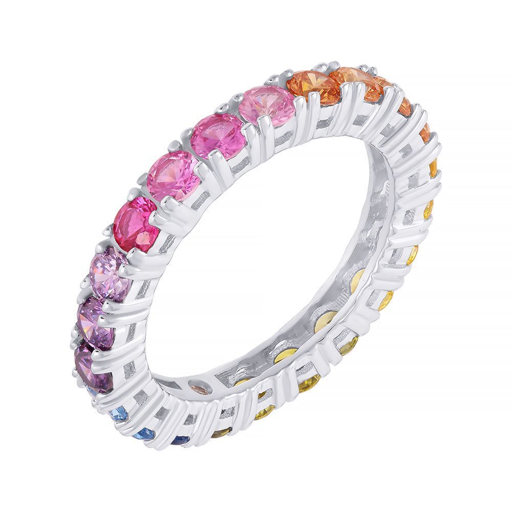Fibula кольцо tocco из серебра с разноцветными фианитами