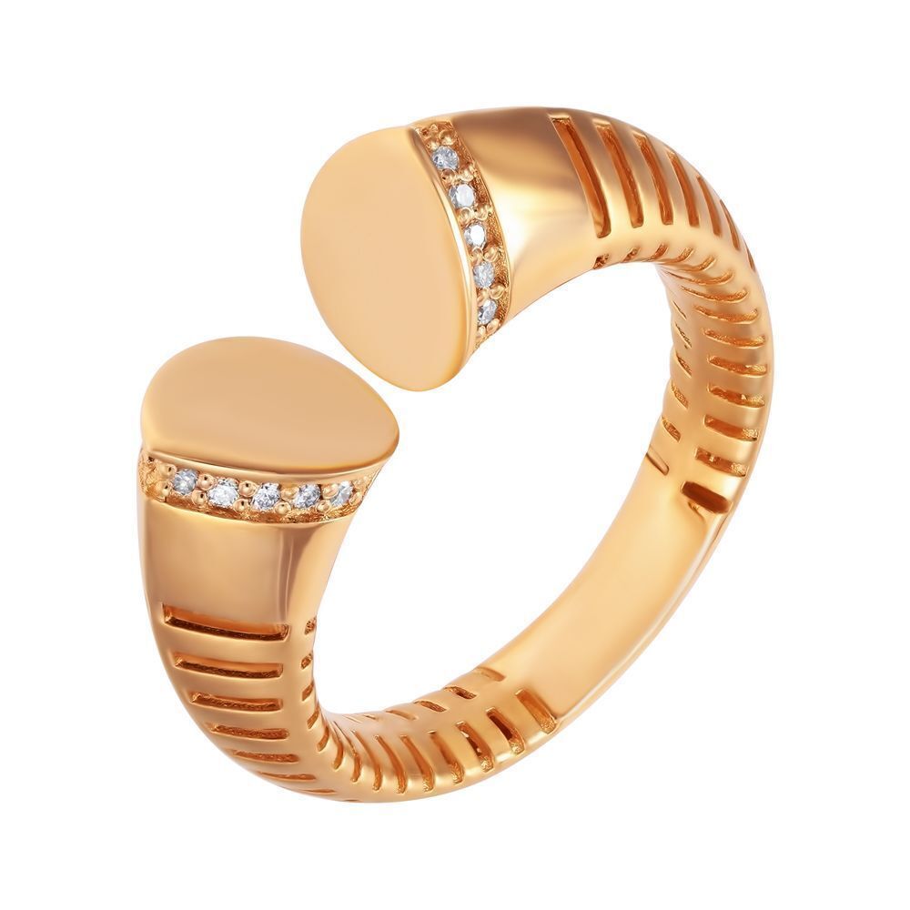 Кольцо из розового золота 585 пробы с бриллиантами (16,5)