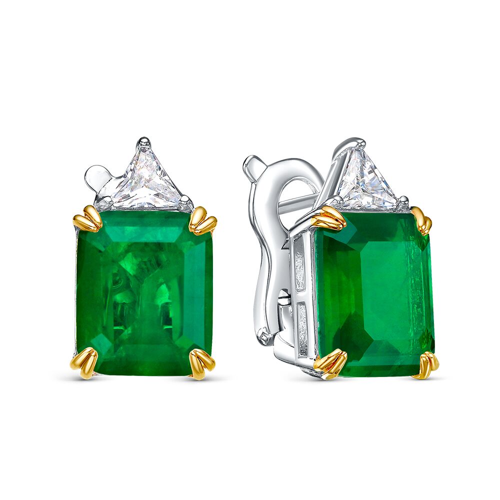 Серьги из серебра 925 пробы с фианитами
