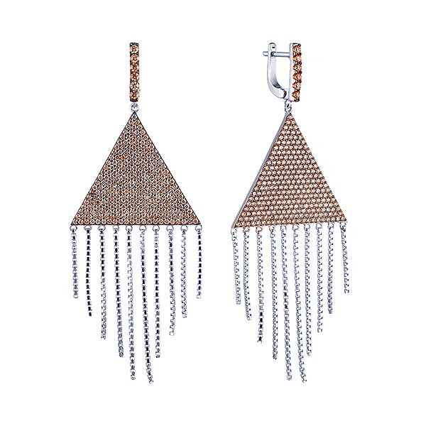 Серьги из серебра 925 пробы с фианитами