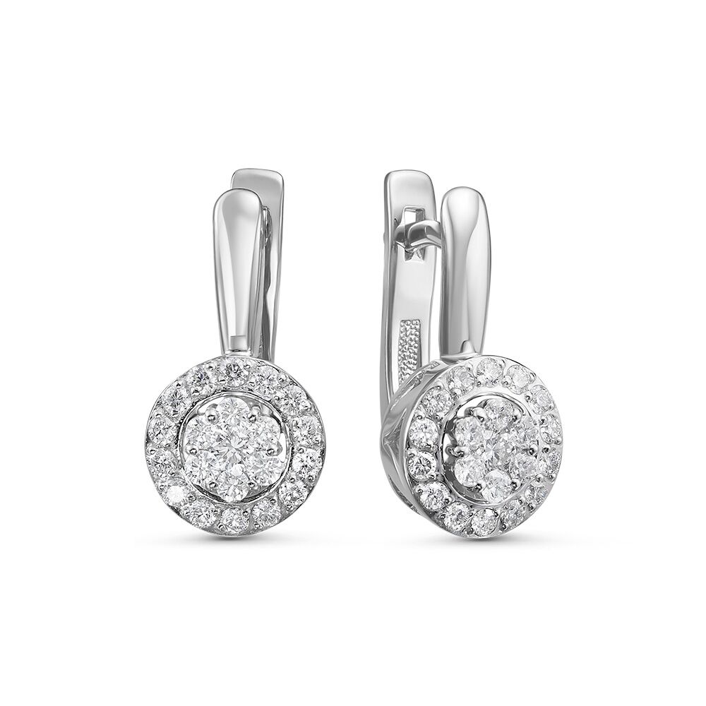 Серьги из белого золота 585 пробы с бриллиантами