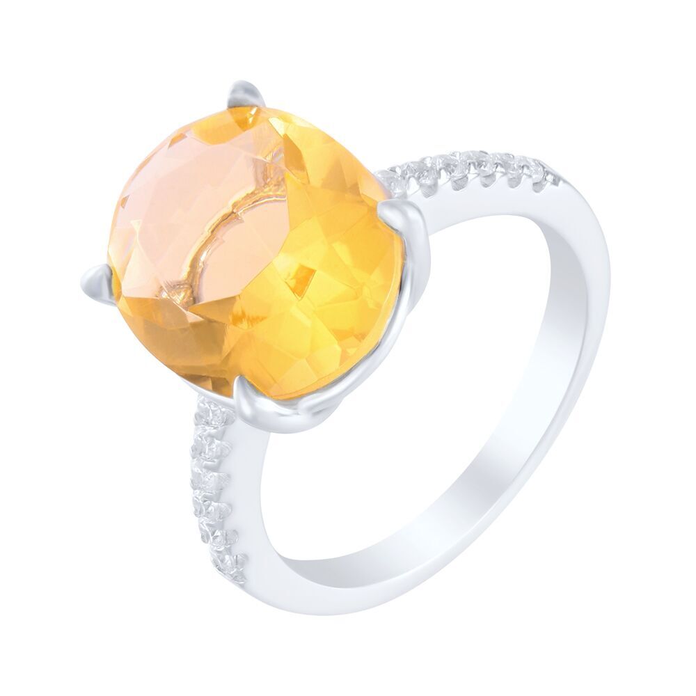 Кольцо из серебра 925 пробы с фианитами (16,75)