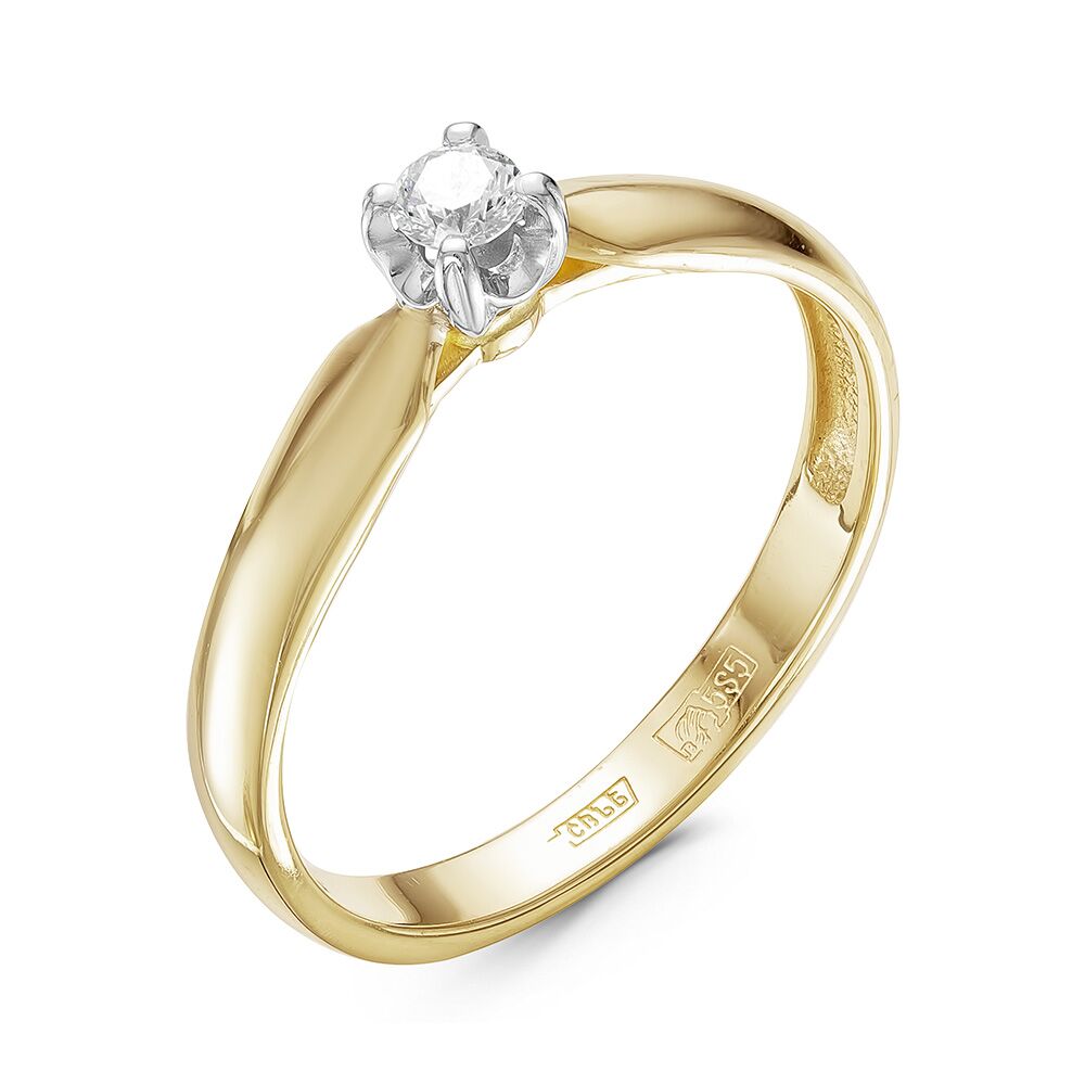 Кольцо из золота 585 пробы и белого золота 585 пробы с бриллиантом (17)