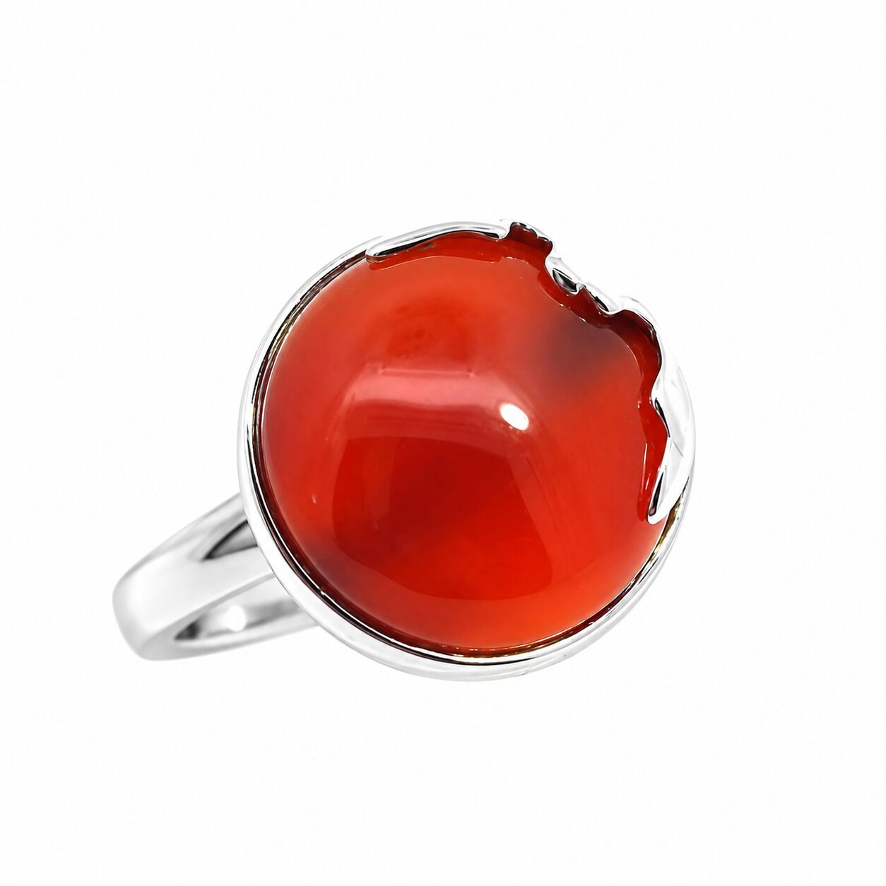 Кольцо из серебра 925 пробы с агатом (17,5)