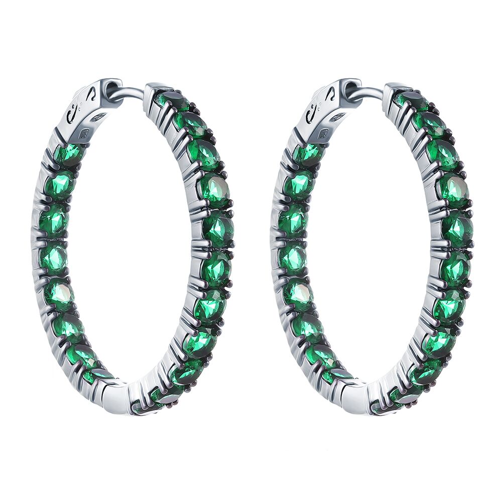 Серьги из серебра 925 пробы с фианитами