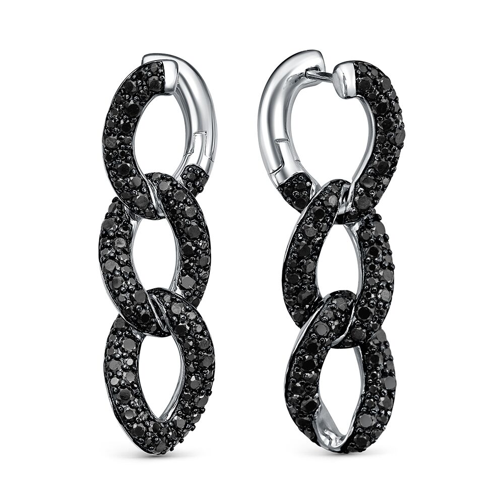 Серьги из серебра 925 пробы с шпинелью