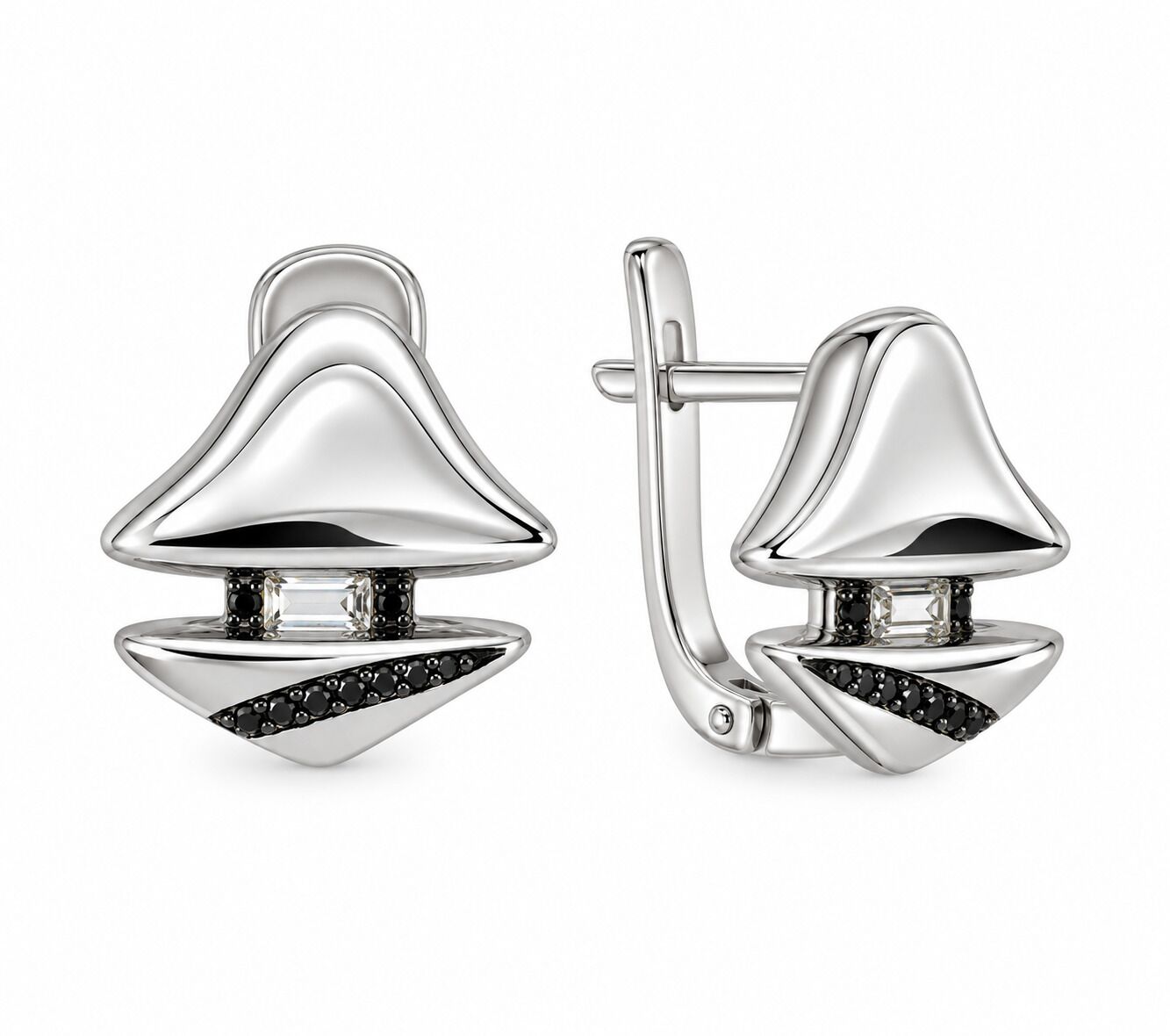 Серьги из серебра 925 пробы с шпинелью синтетической