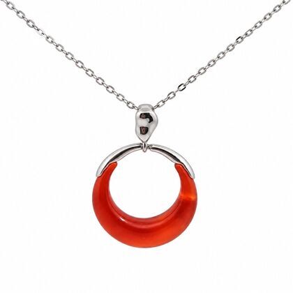Колье из серебра 925 пробы с агатом