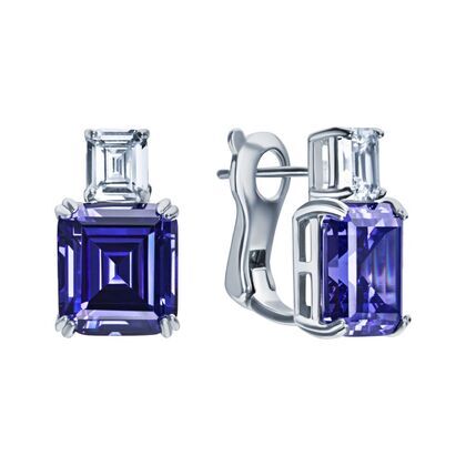 Серьги из серебра 925 пробы с фианитами