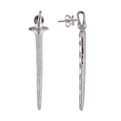 Серьги из серебра 925 пробы с фианитами
