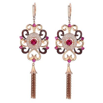 Серьги из серебра 925 пробы с фианитами