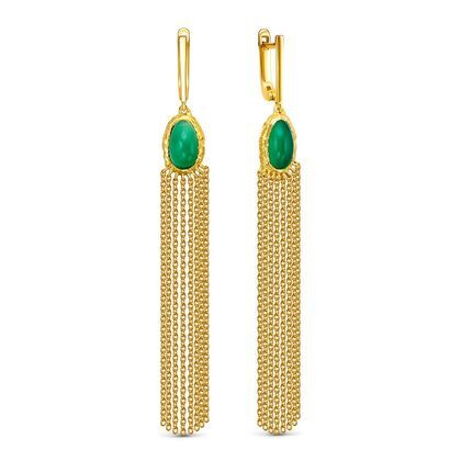 Серьги из серебра 925 пробы с агатом