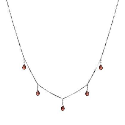 Колье из серебра 925 пробы с гранатами