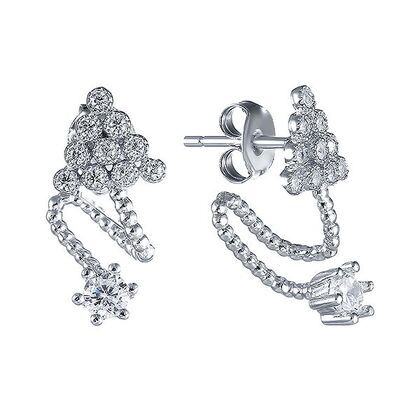Серьги из серебра 925 пробы с фианитами