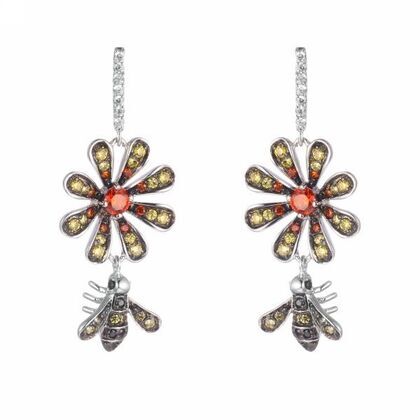 Серьги из серебра 925 пробы с фианитами