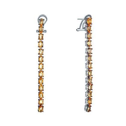 Серьги из серебра 925 пробы с цитринами