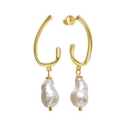 Серьги из серебра 925 пробы с барочным жемчугом