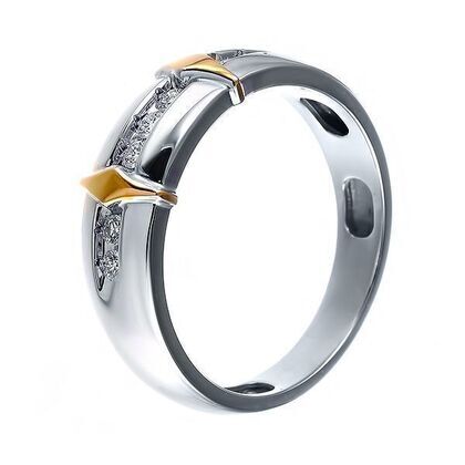 Кольцо из белого золота 585 пробы с бриллиантами (19,5)