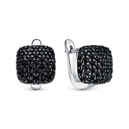 Серьги из серебра 925 пробы с шпинелью