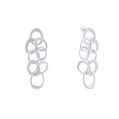 Серьги из серебра 925 пробы с фианитами
