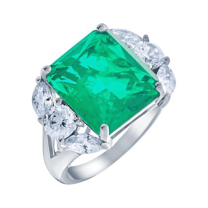 Кольцо из серебра 925 пробы с фианитами (18,5)