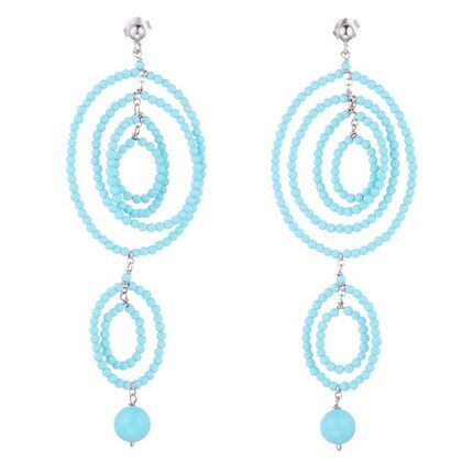 Серьги из серебра 925 пробы с бирюзой искусственной