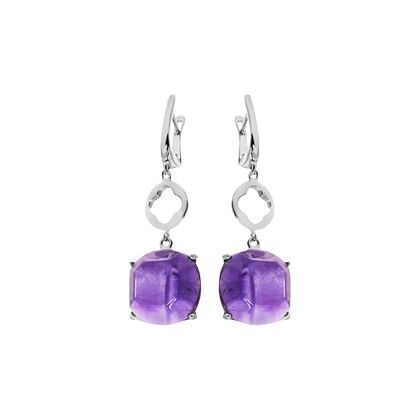 Серьги из серебра 925 пробы с аметистами