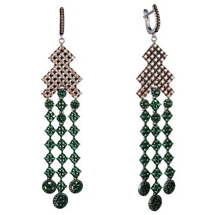 Серьги из серебра 925 пробы с фианитами