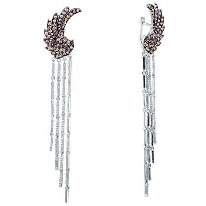 Серьги из серебра 925 пробы с фианитами