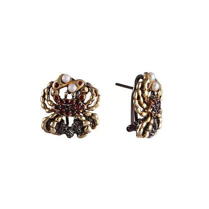 Серьги из серебра 925 пробы с гранатами выращенными и культивированным жемчугом