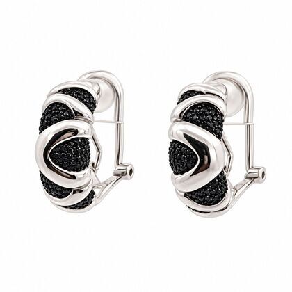 Серьги из серебра 925 пробы с шпинелью