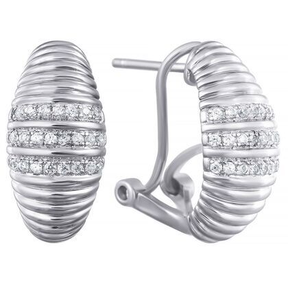 Серьги из серебра 925 пробы с фианитами