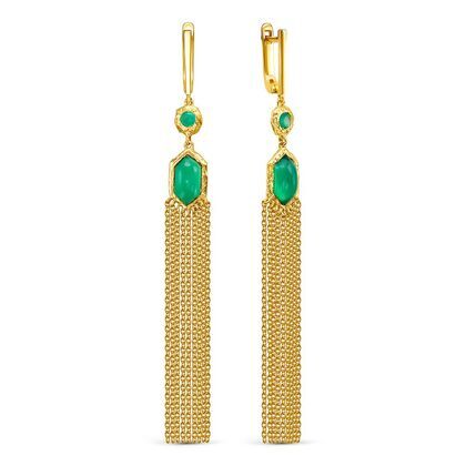 Серьги из серебра 925 пробы с агатом