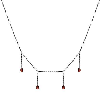 Колье из серебра 925 пробы с гранатами (40)