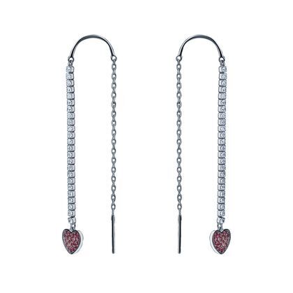 Серьги из серебра 925 пробы с фианитами