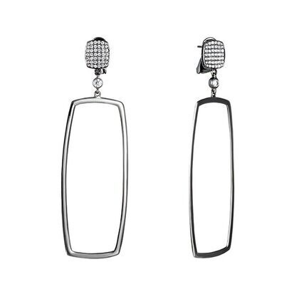 Серьги из белого золота 585 пробы с бриллиантами