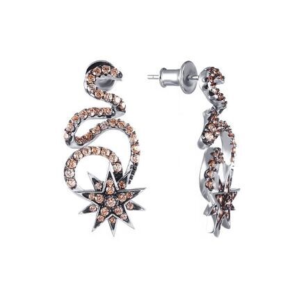 Серьги из серебра 925 пробы с фианитами