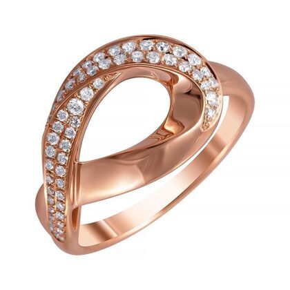 Кольцо из розового золота 585 пробы с бриллиантами (17,5)