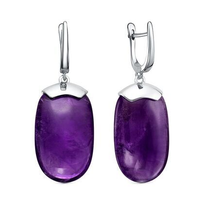 Серьги из серебра 925 пробы с аметистами
